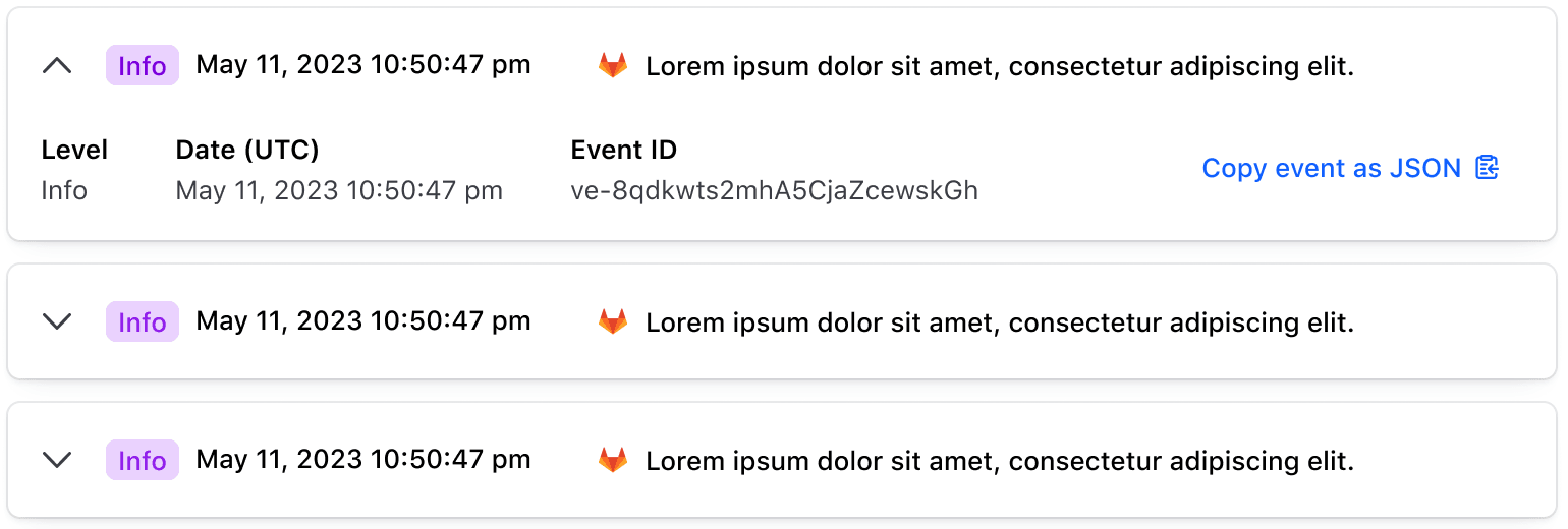 Accordion with complex content